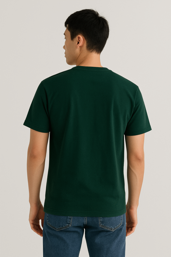 Volwear Premium Regular Fit Bottle Green T-Shirt for Men – 100% Cotton breathable, durable, and stylish | A versatile wardrobe essential for casual wear, work, or daily comfort. - Image 4