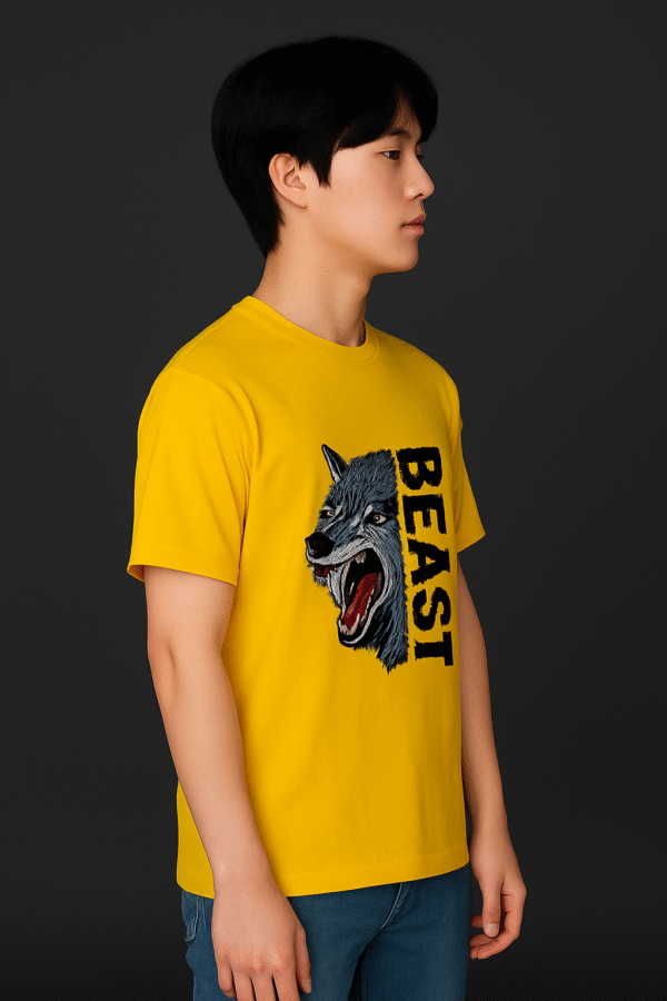 Volwear Premium Regular Fit Mustard Yellow T-Shirt for Men – 100% Cotton-breathable, durable, and stylish. A versatile wardrobe essential for casual wear, work, or daily comfort. - Image 4